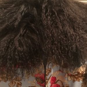 Trench style coat with removable fur collar